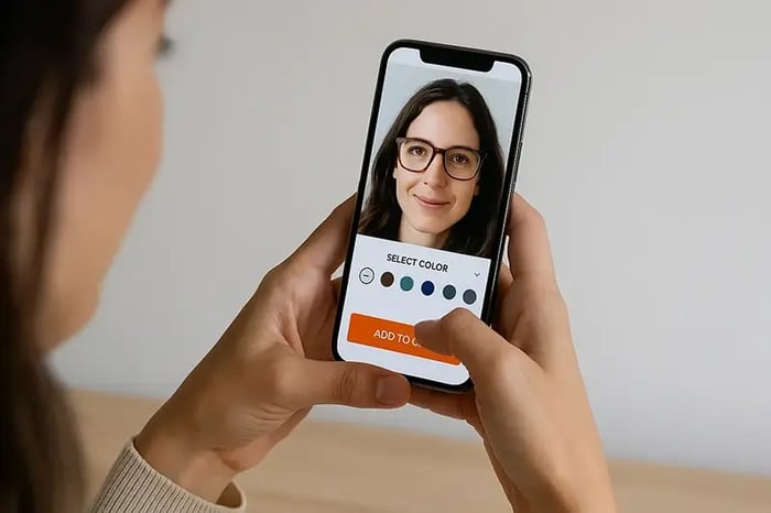 Shop glasses on mobile with virtual try-on