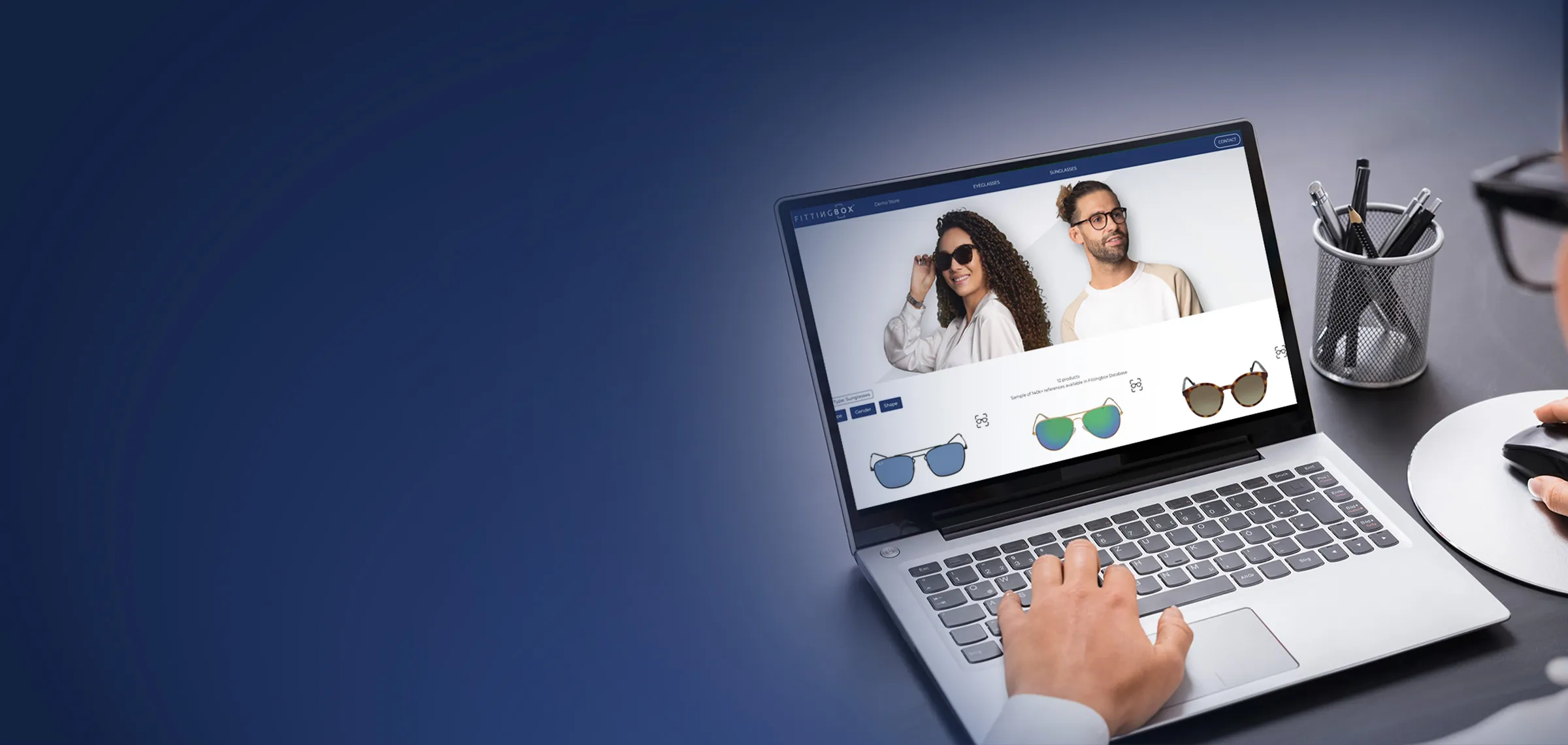 Aplicativo da Shopify para experimentar óculos on-line