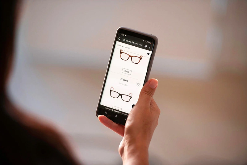 Browse glasses catalog and try online from home