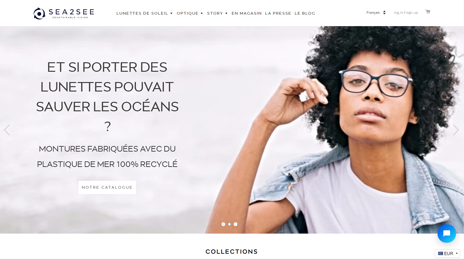 Lunettes eco-friendly sur Sea2see